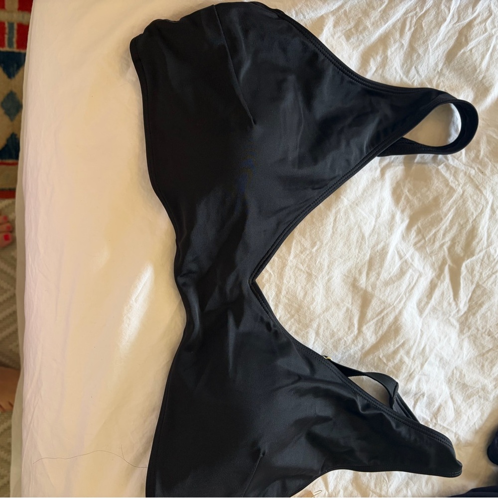 summersalt Black Scoop Neck Bikini Top